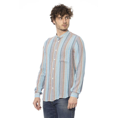 Light Blue Viscose Men Shirt