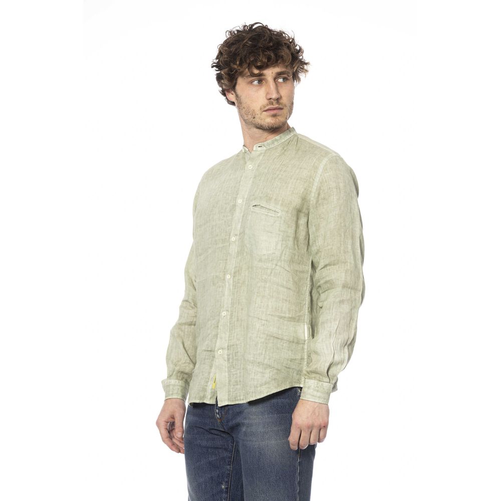 Green Linen Men Shirt