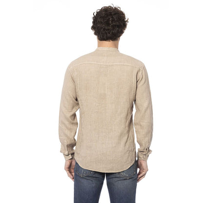 Beige Linen Men Shirt