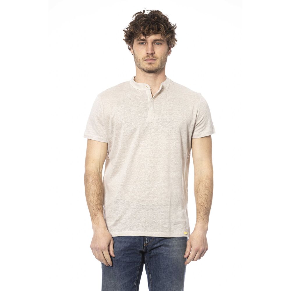 Beige Linen Men T-Shirt