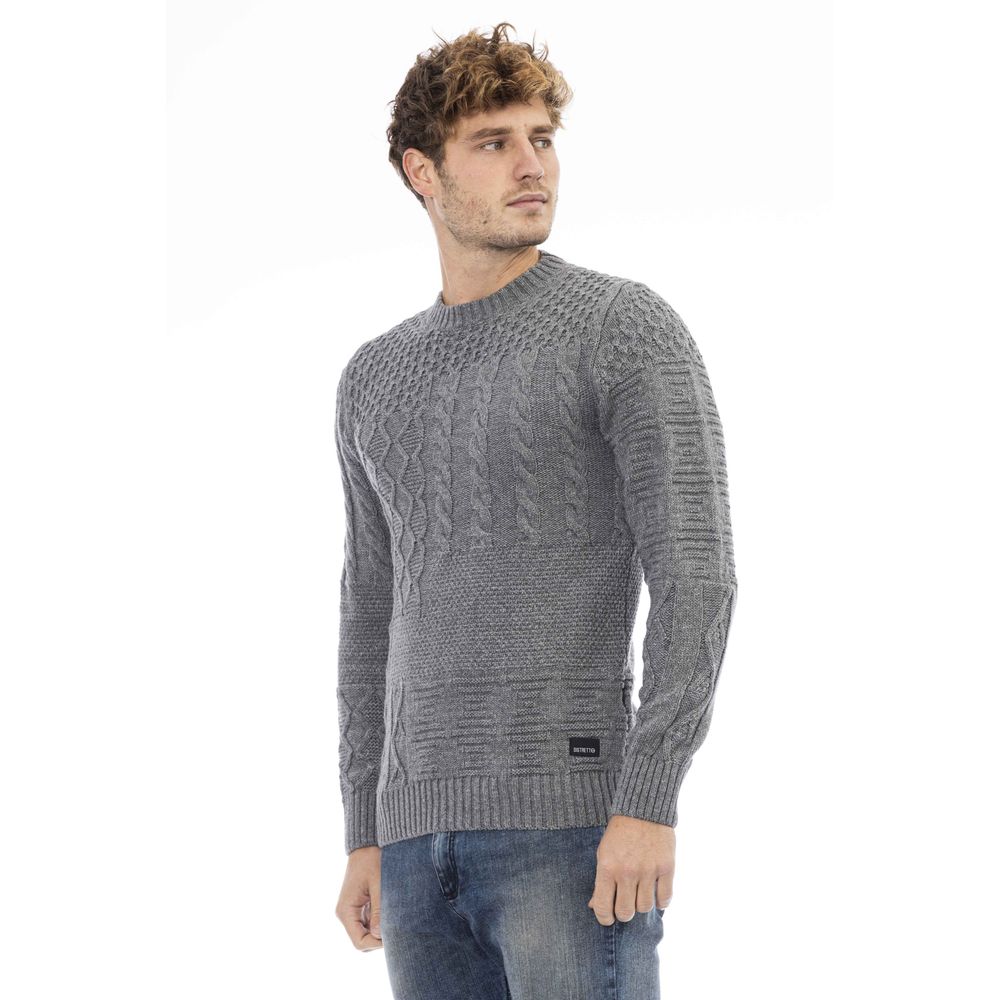 Gray Wool Men Sweater