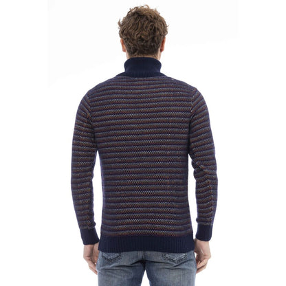 Blue Wool Men Sweater