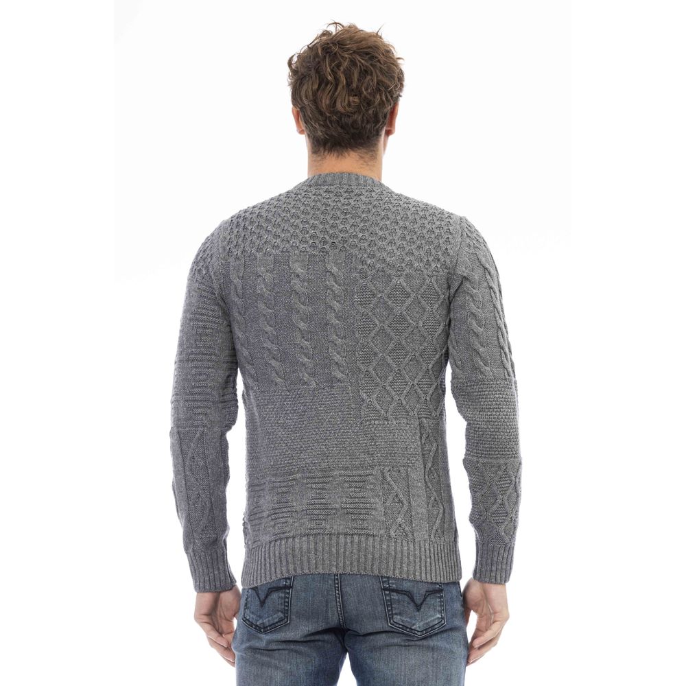 Gray Wool Men Sweater