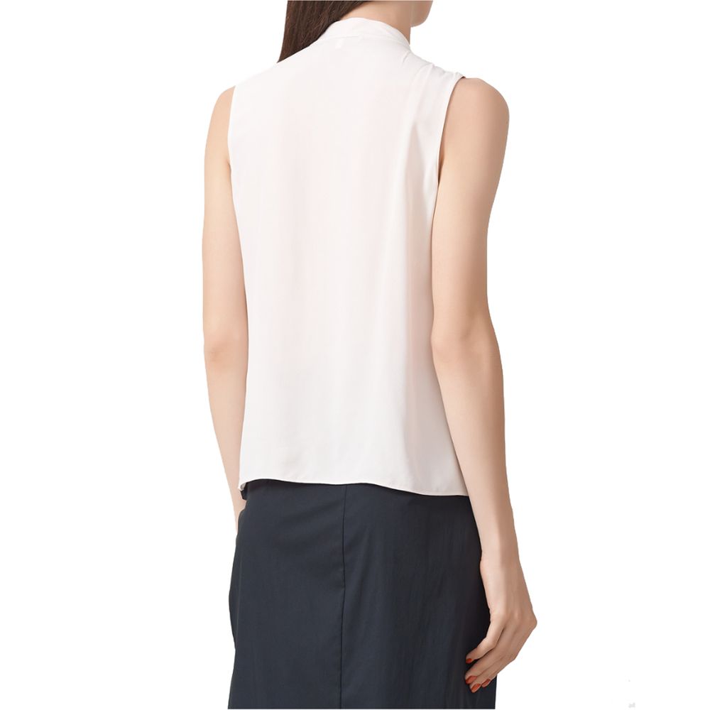 Elegant Sleeveless Viscose Blouse with V-Split