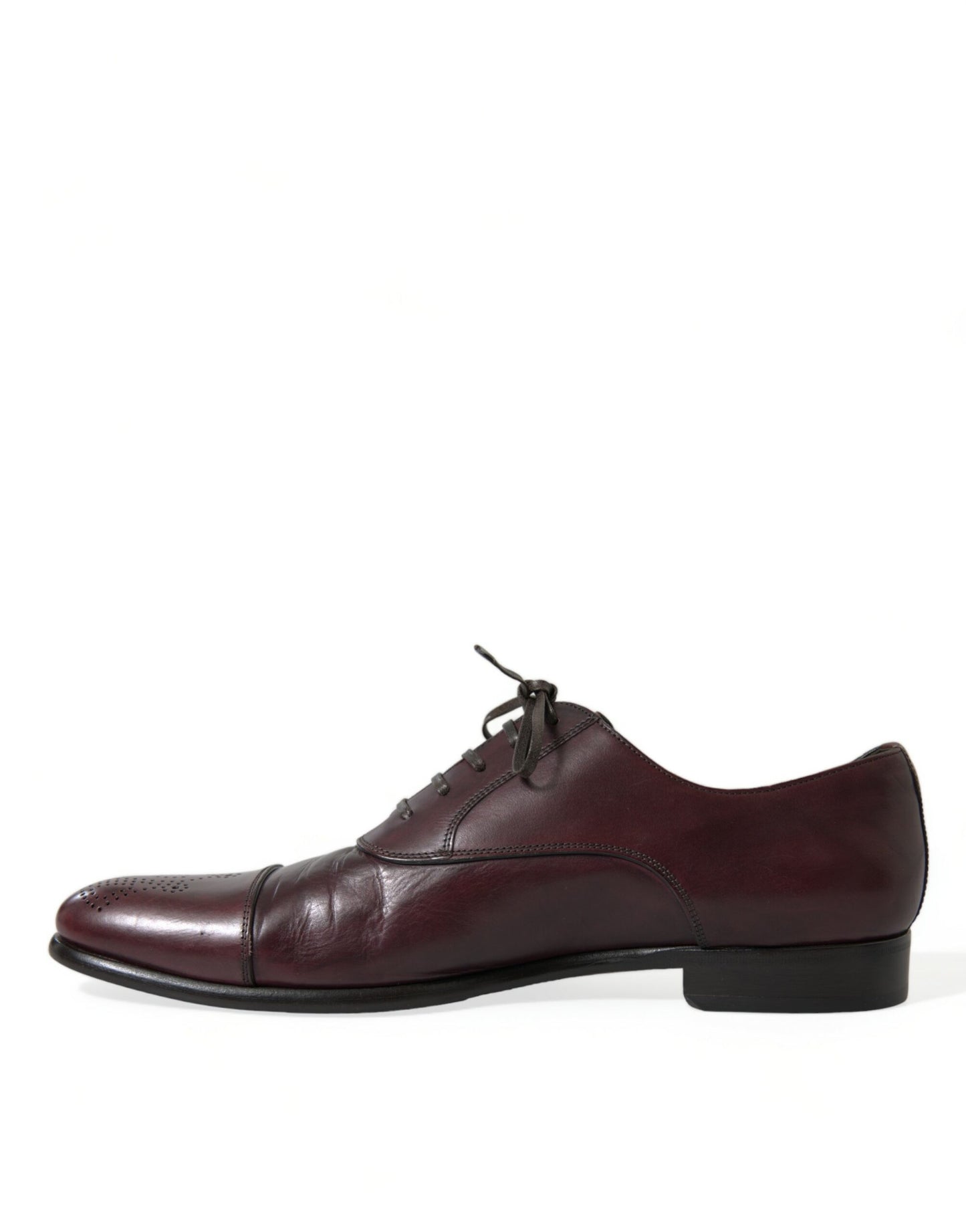 Elegant Burgundy Leather Derby Shoes