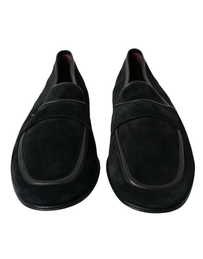 Elegant Velvet Black Loafers for Men