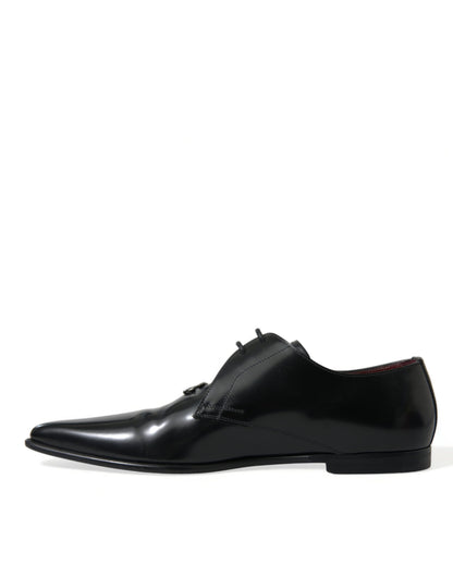 Elegant Black Leather Derby Dress Shoes