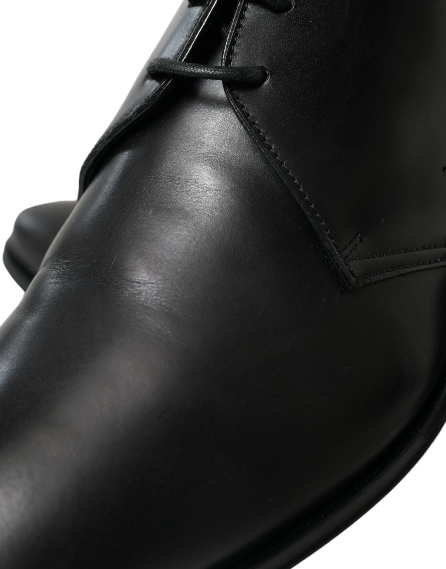 Elegant Black Leather Derby Dress Shoes