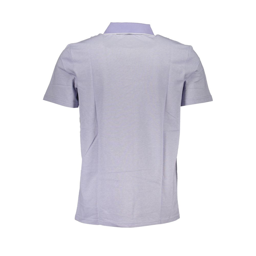 Elegant Purple Cotton Polo with Contrast Details