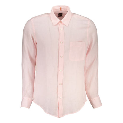 Pink Linen Men Shirt