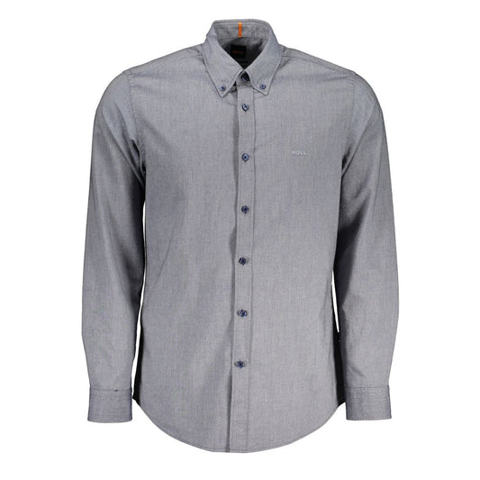 Blue Cotton Men Shirt