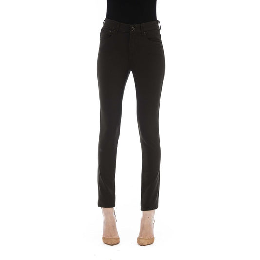 Green Polyester Women Jeans