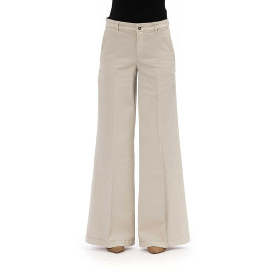 Beige Cotton Women Jeans