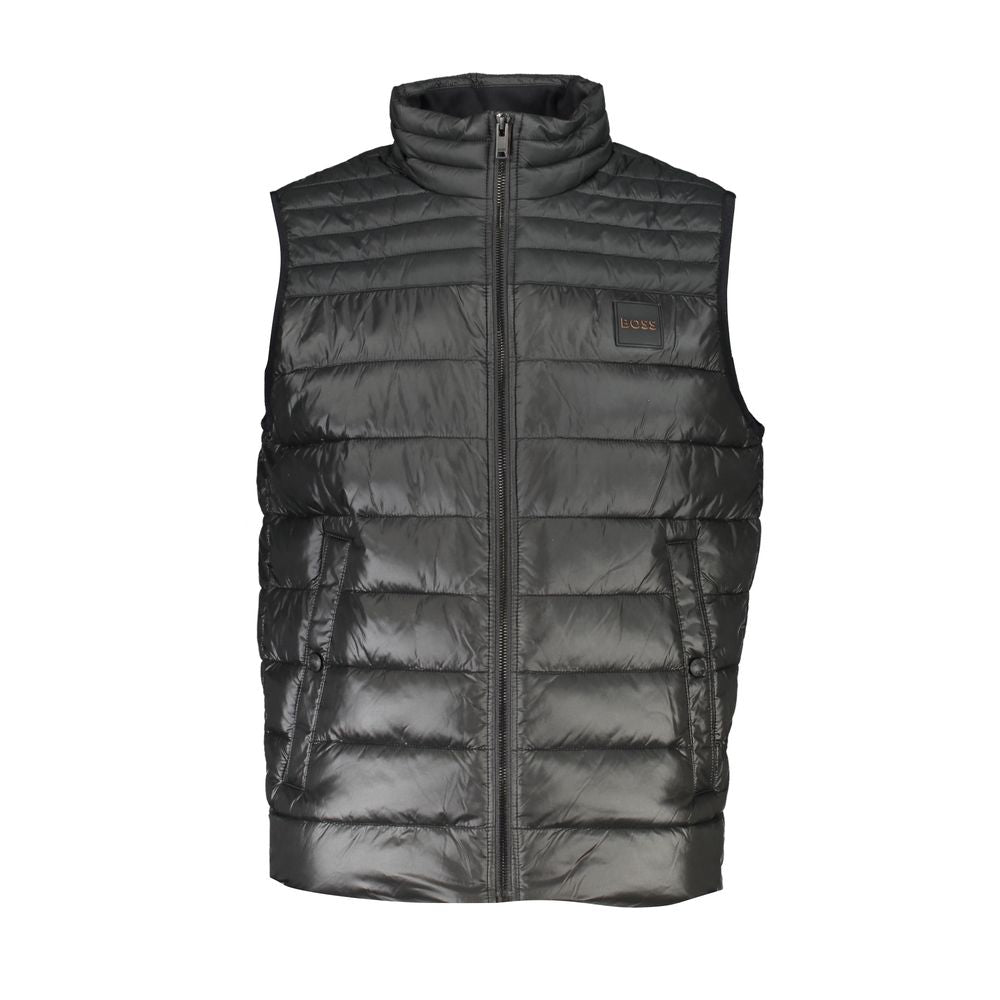 Sleeveless Zip Vest with Logo Detail