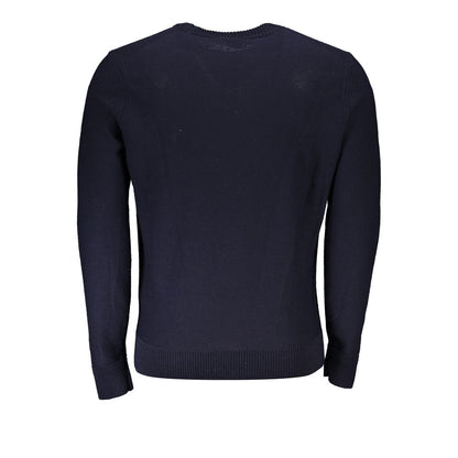 Chic Blue Crew Neck Wool-Blend Sweater