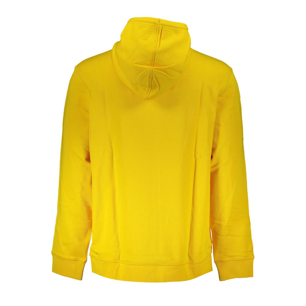 Yellow Cotton Men's Hooded Sweater