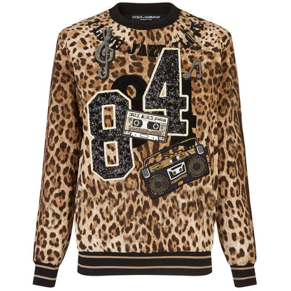 Embellished Leopard Print Sweatshirt