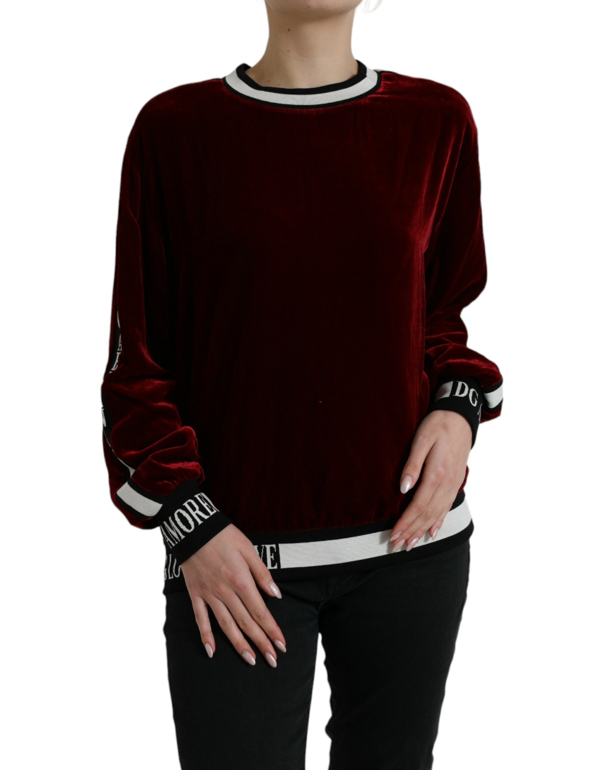 Elegant Burgundy Silk-Blend Sweater