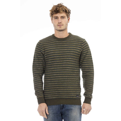 Green Wool Men Sweater