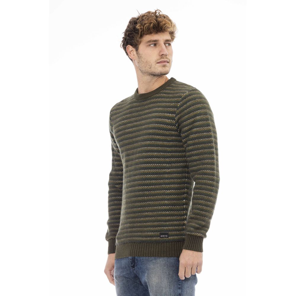 Green Wool Men Sweater