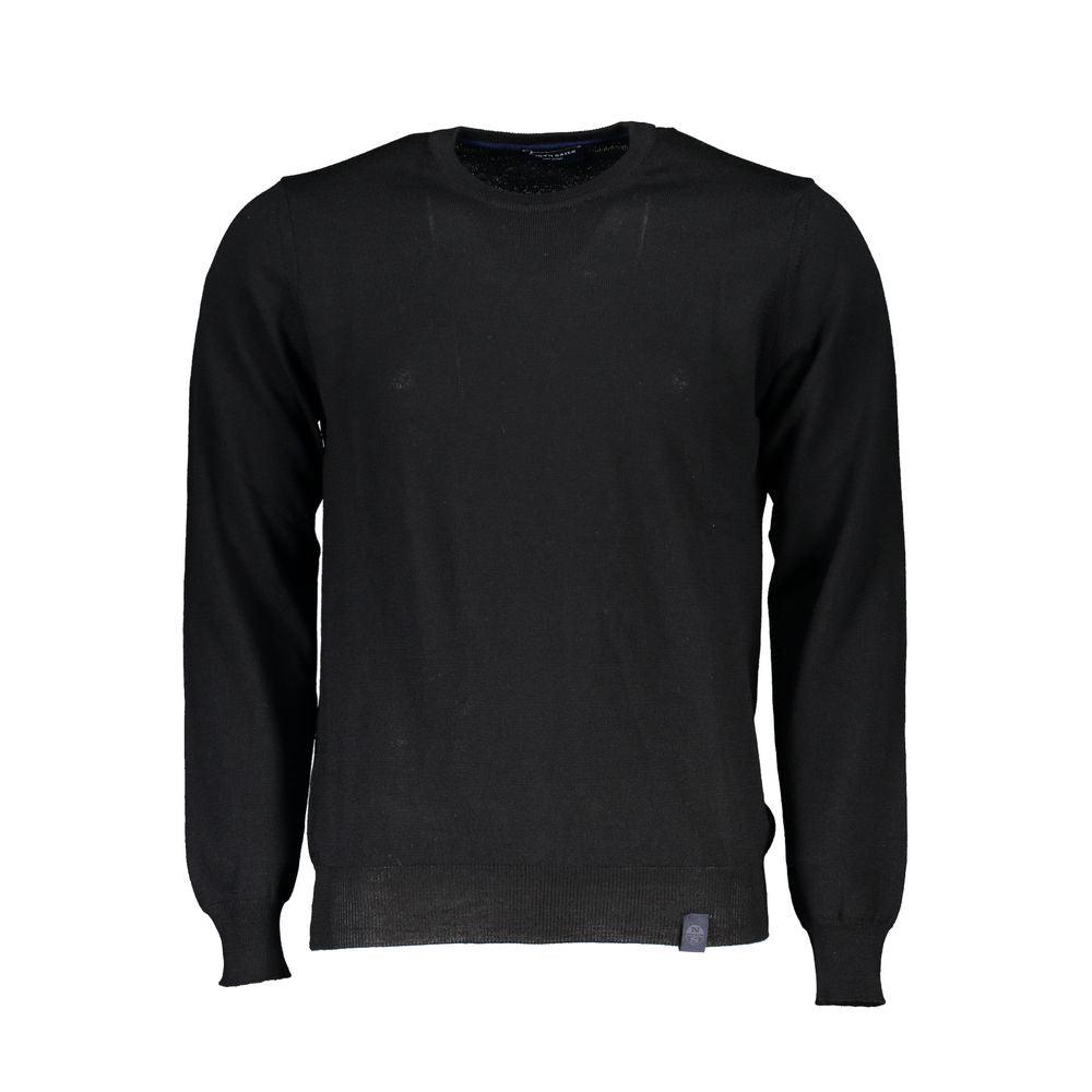 Black Fabric Men Sweater