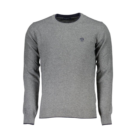 Eco-Conscious Gray Crew Neck Sweater