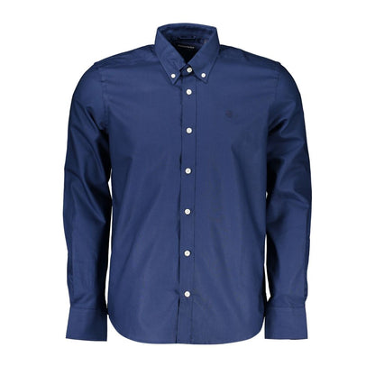 Blue Cotton Men Shirt