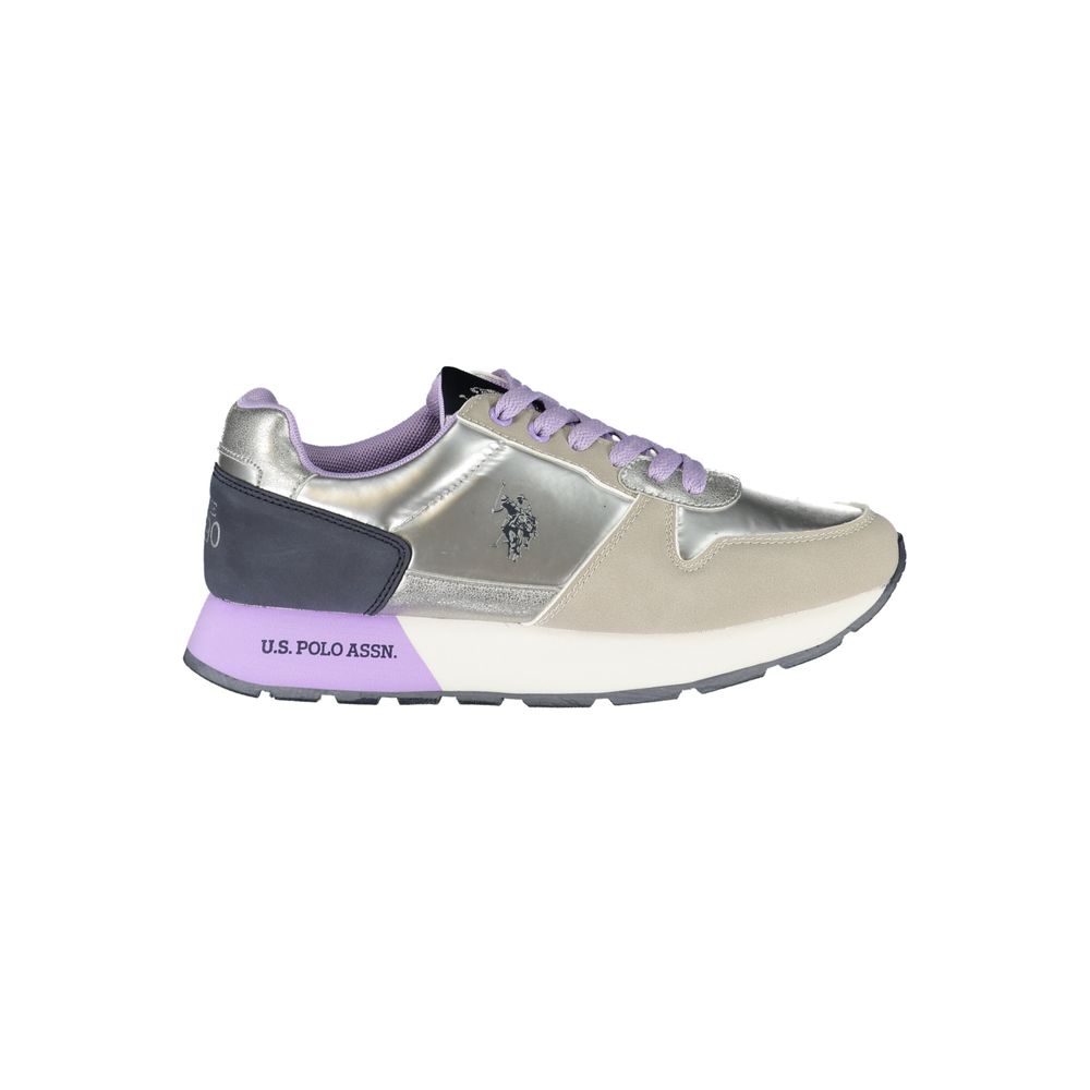 Silver Polyester Women Sneaker