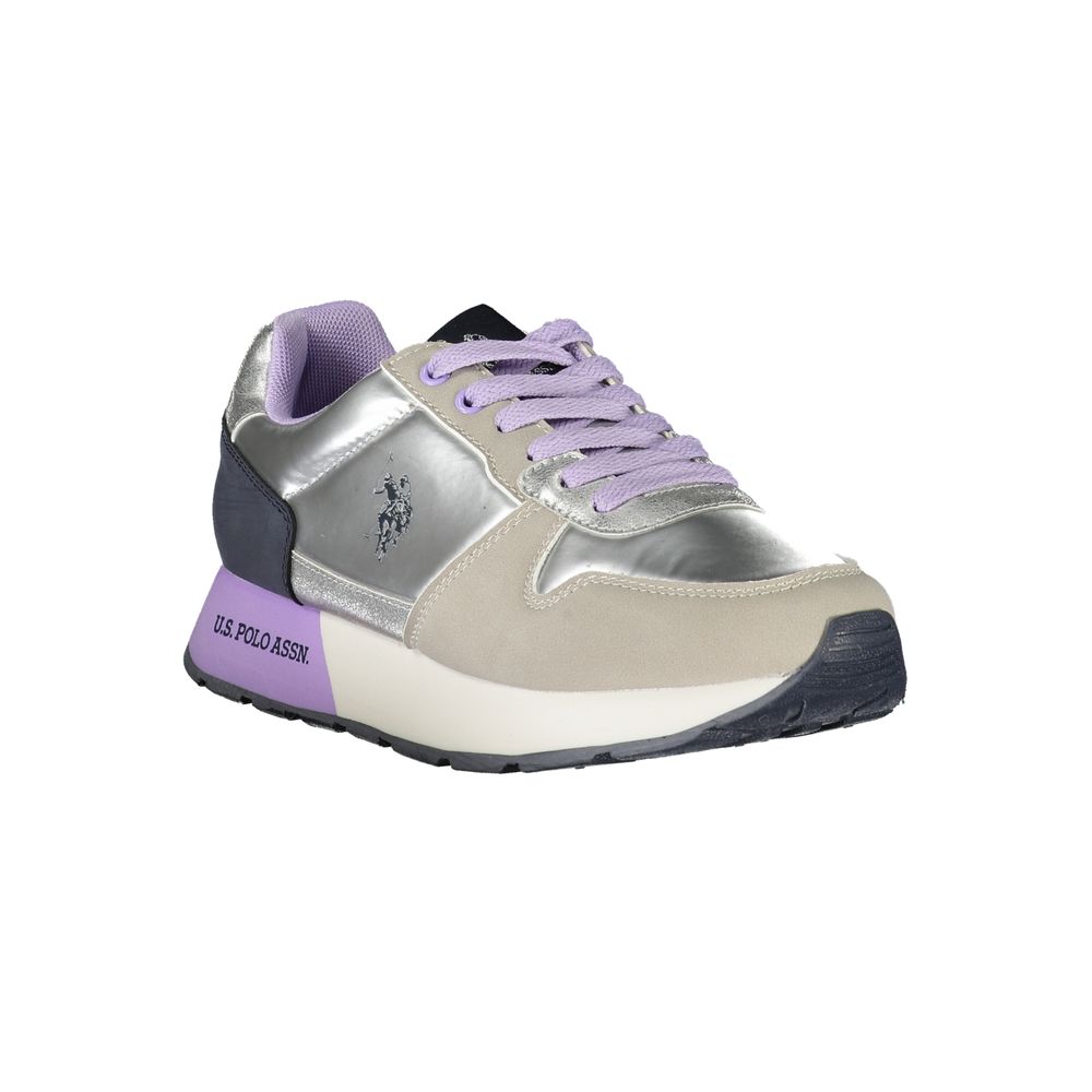 Silver Polyester Women Sneaker