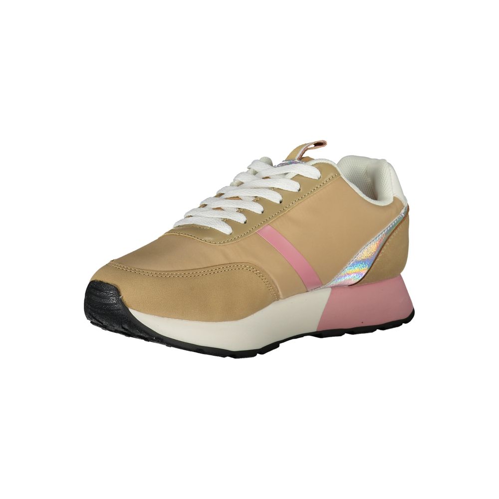 Beige Polyester Women Sneaker