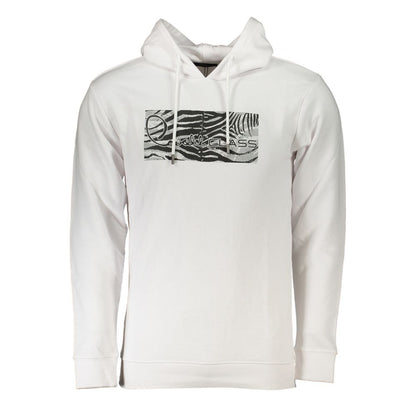 White Brushed Logo Sweatshirt with Hood