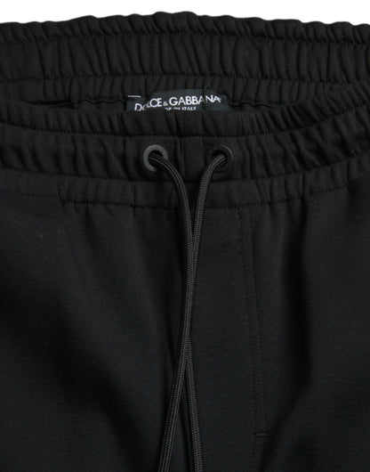 Elegant Black Jogger Pants - Cotton & Nylon Blend