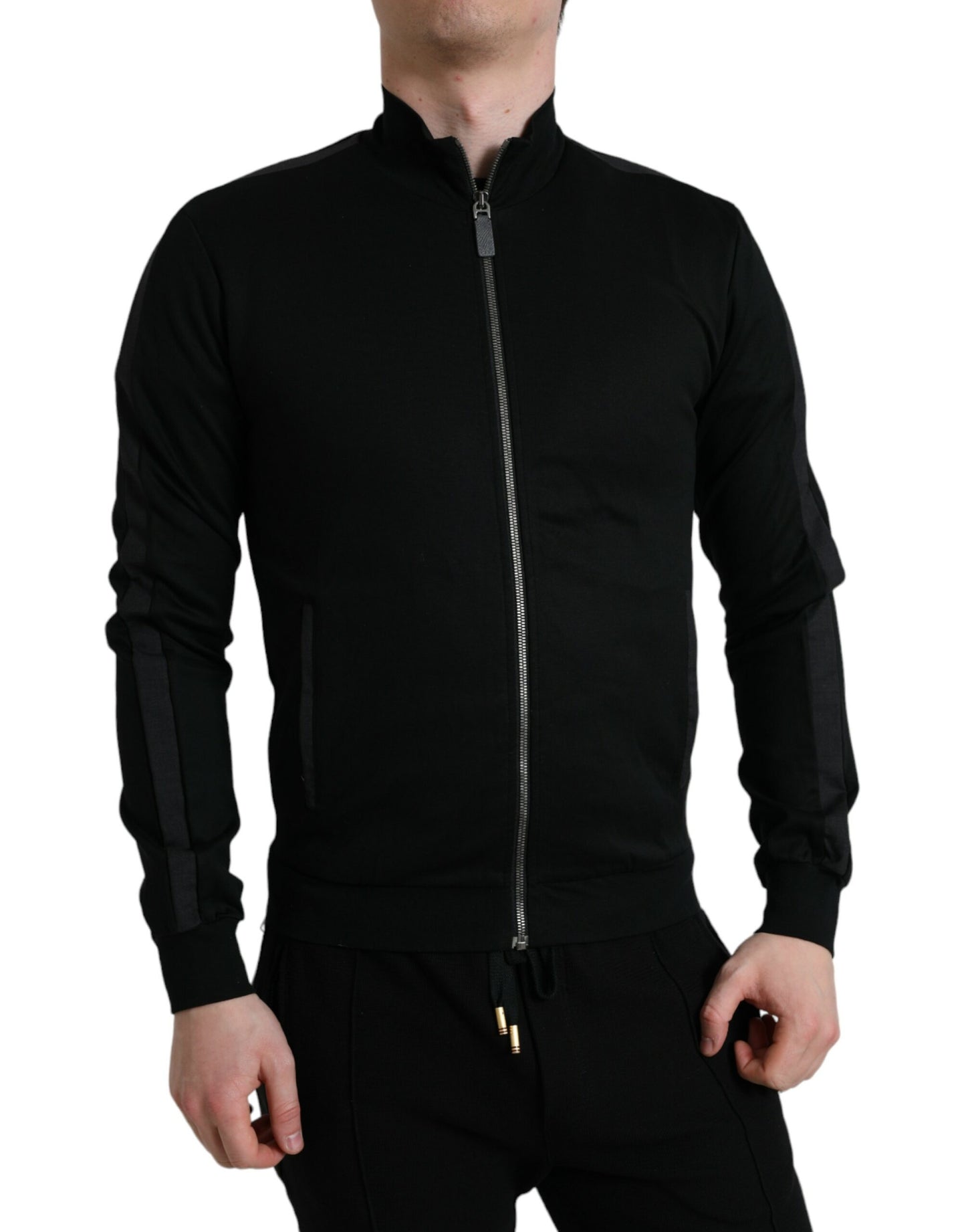 Elegant Full Zip Black Sweater