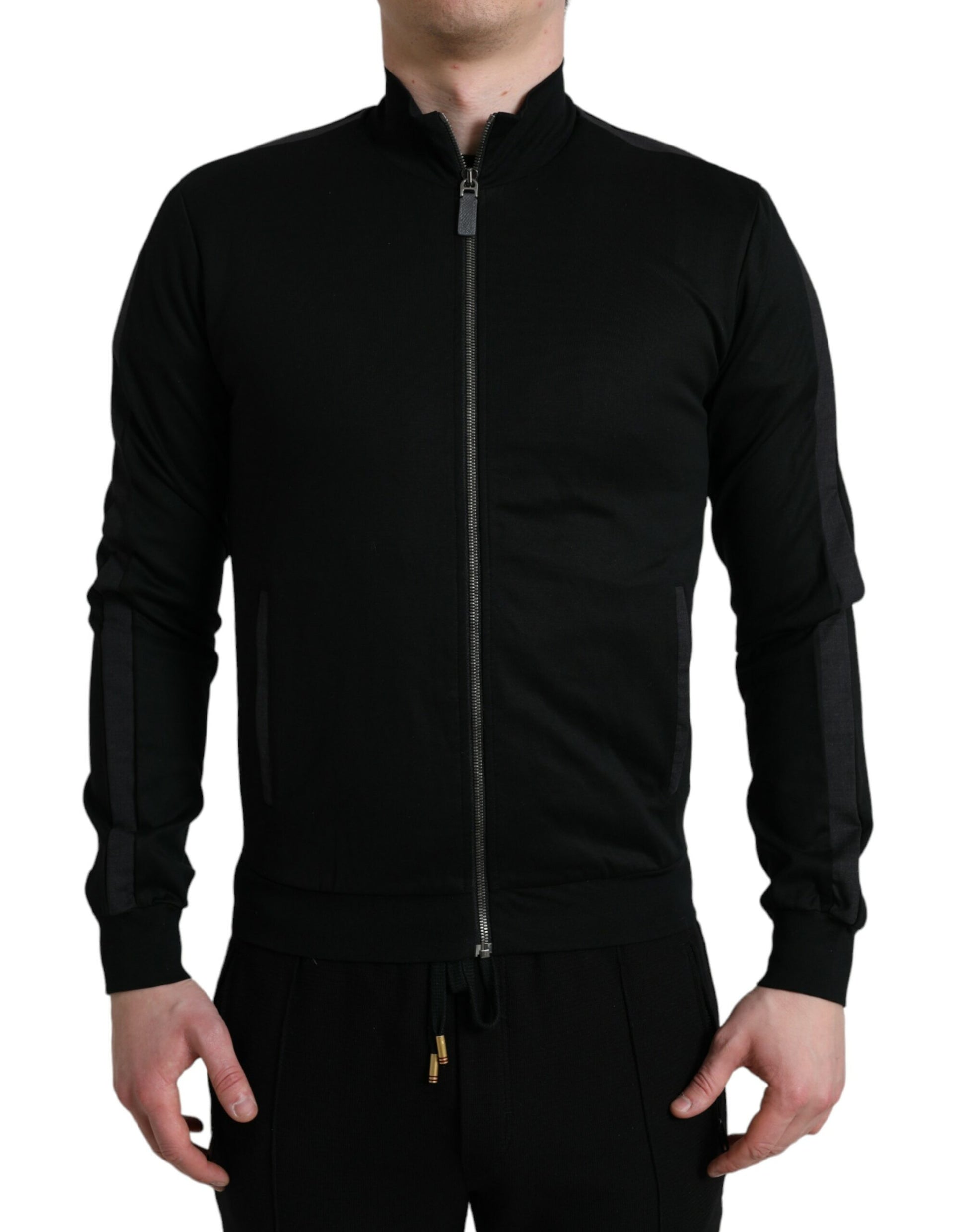 Elegant Full Zip Black Sweater