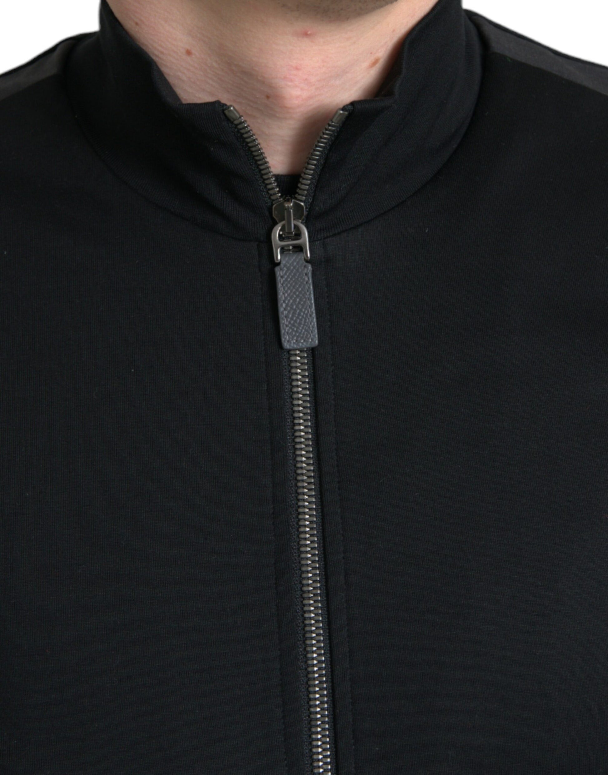 Elegant Full Zip Black Sweater