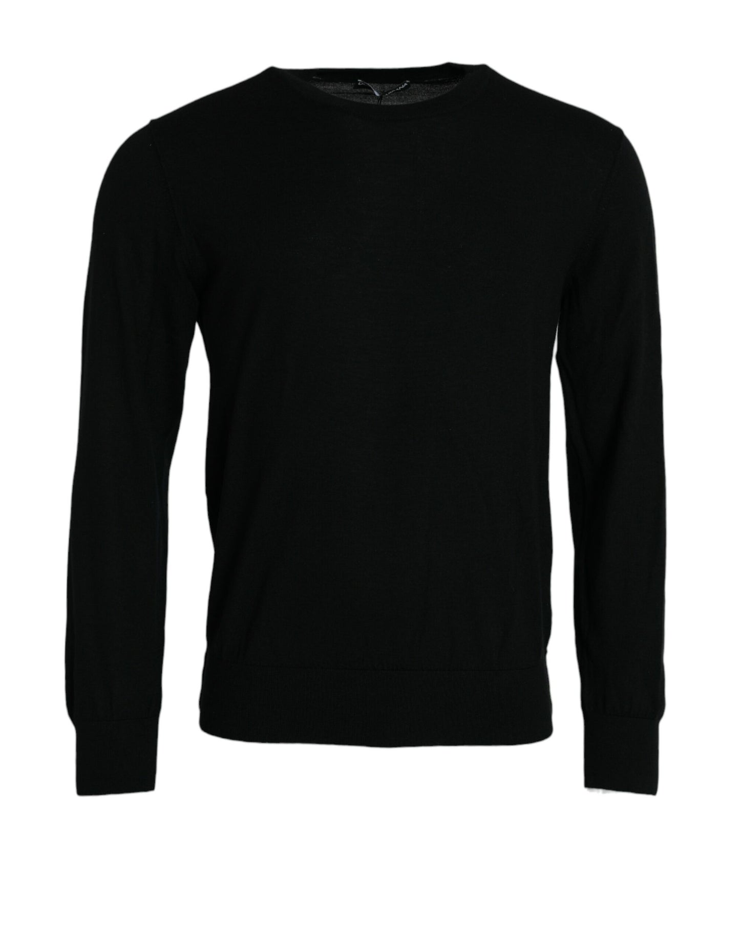 Elegant Black Cashmere Pullover Sweater