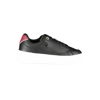 Black Leather Women Sneaker