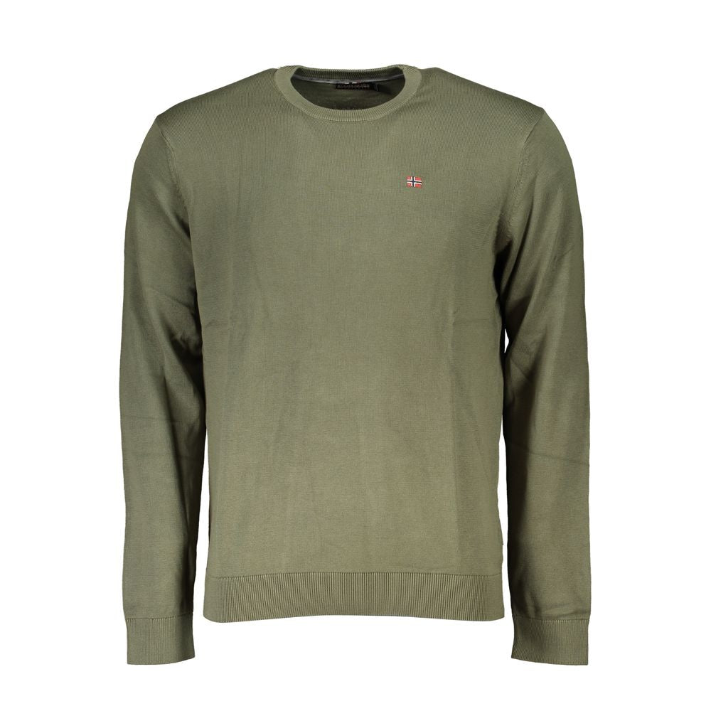 Classic Green Crew Neck Cotton Sweater