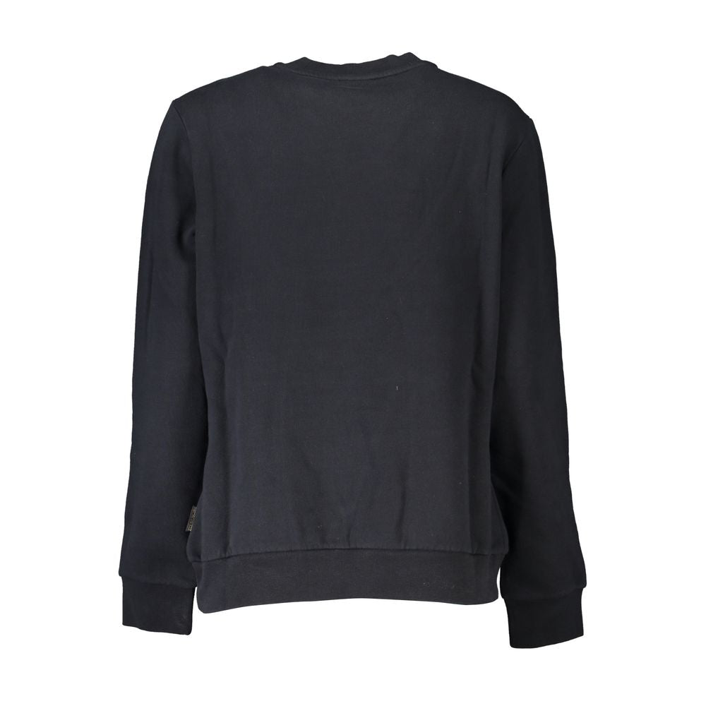 Chic Black Fleece Crew Neck Sweatshirt