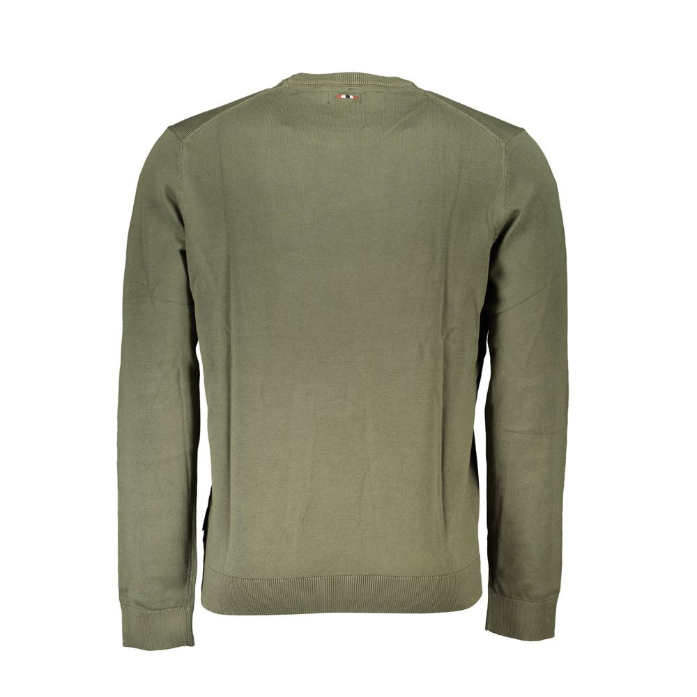 Classic Green Crew Neck Cotton Sweater