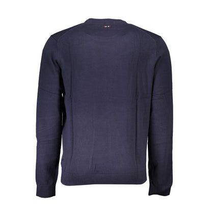 Classic Blue Crew Neck Cotton Sweater