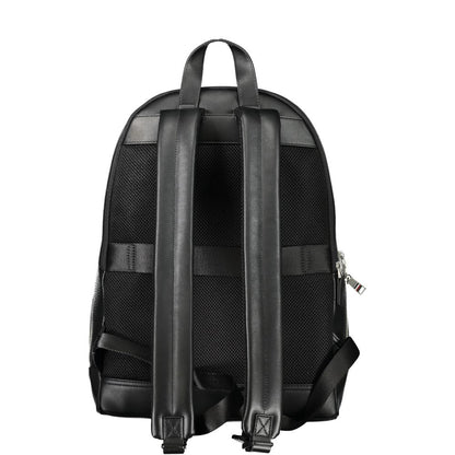 Black Polyethylene Men Backpack