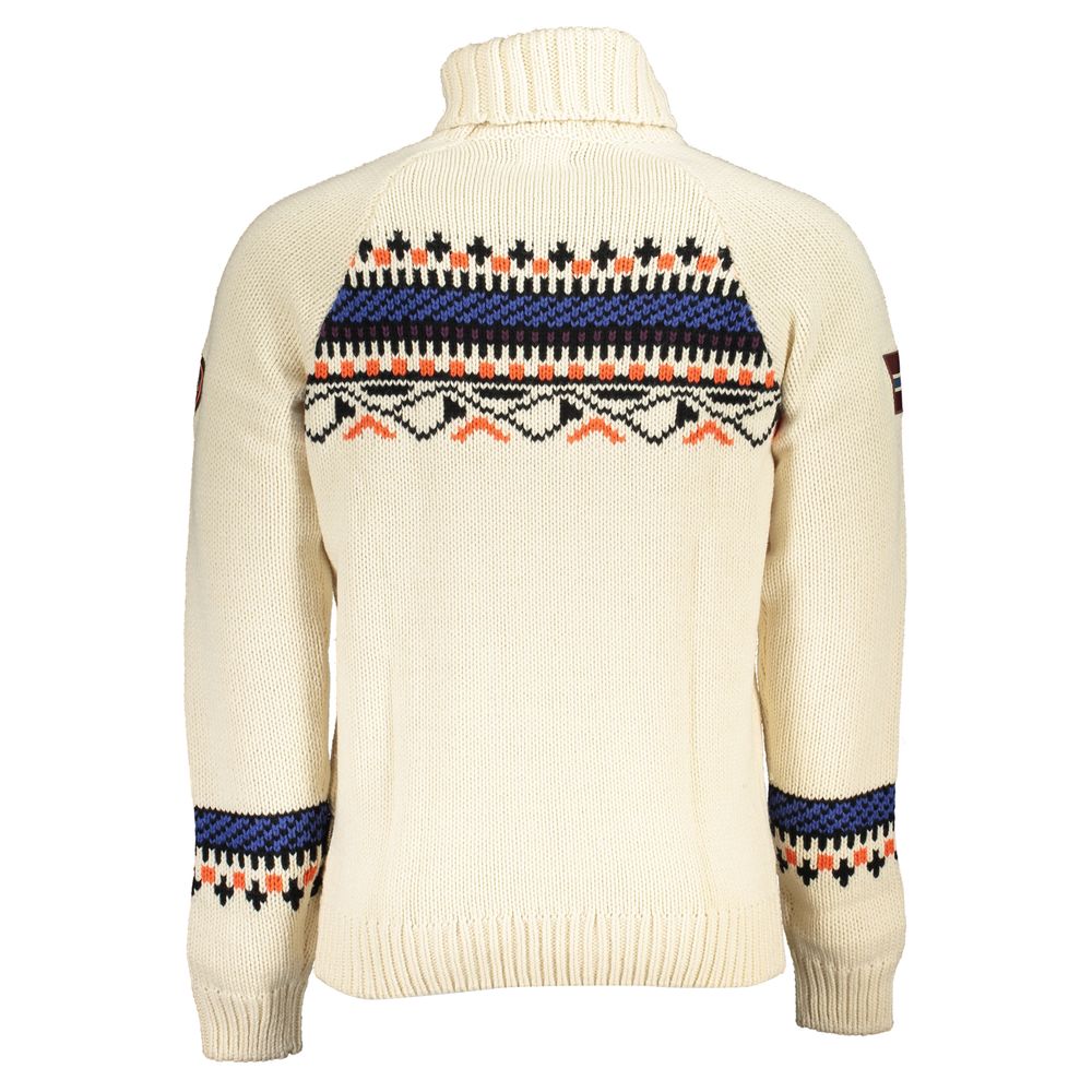 Beige Acrylic Men Sweater