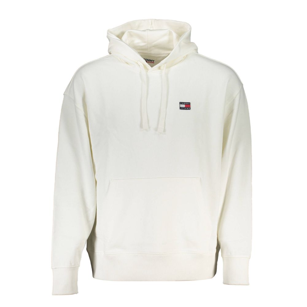 Elegant White Hooded Cotton Sweatshirt