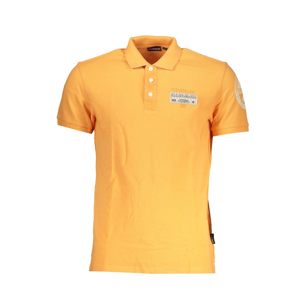 Sleek Orange Polo with Contrast Details