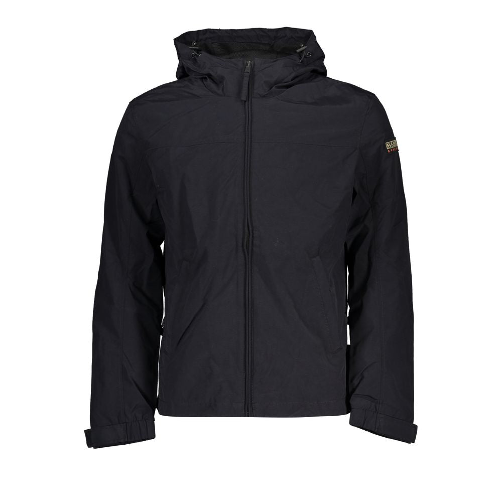 Sporty Waterproof Hooded Jacket with Contrast Details