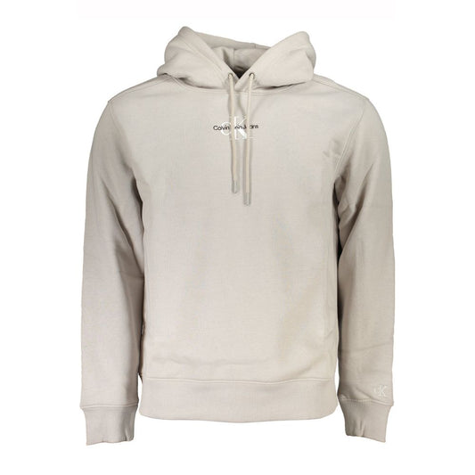 Chic Gray Fleece Hooded Sweatshirt