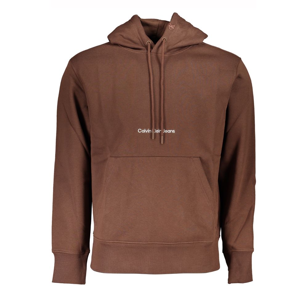 Chic Brown Fleece Hooded Sweatshirt