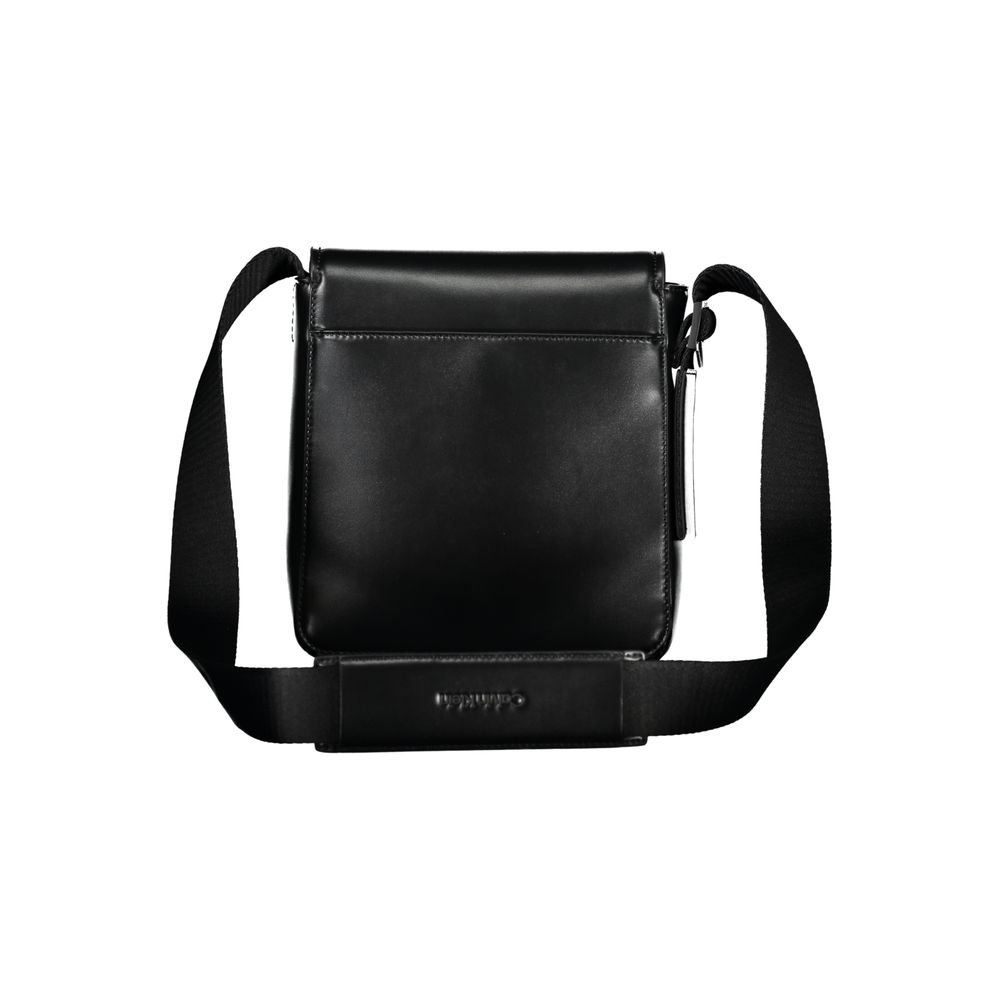 Sleek Black Shoulder Bag with Logo Detail