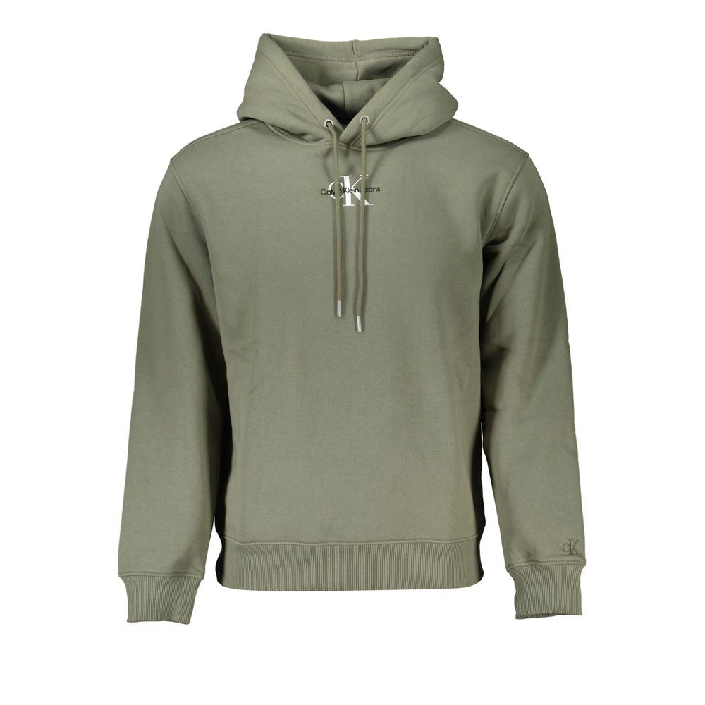 Chic Green Fleece Hooded Sweatshirt